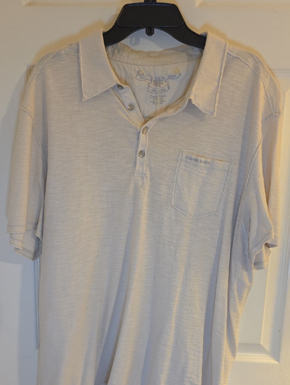 Calvin Klein Men's Polo in Light Cream